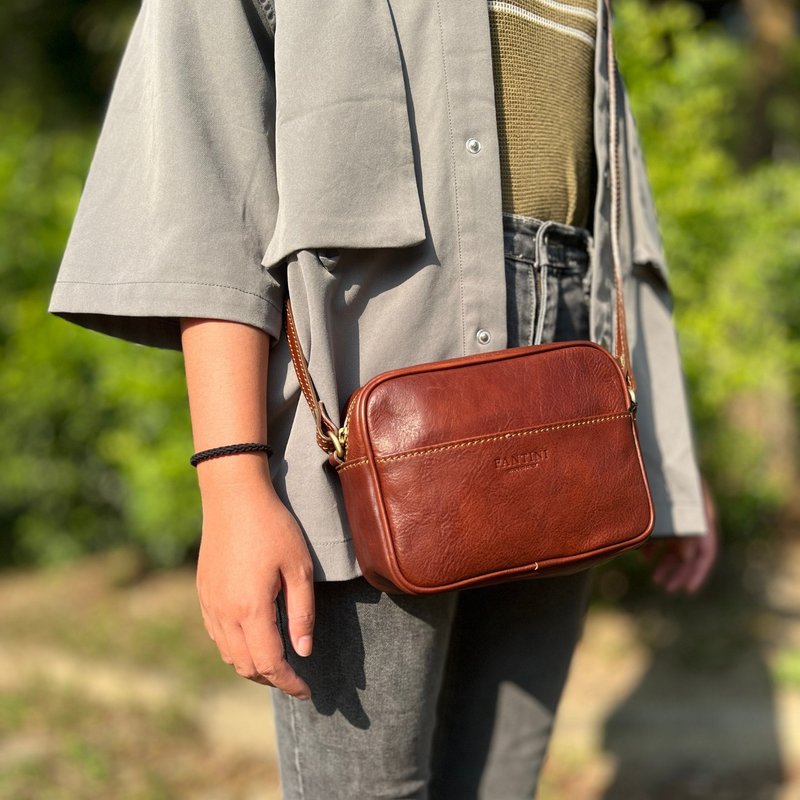 希芮 Cirene - 側背包/斜背包 - 真皮 咖啡色