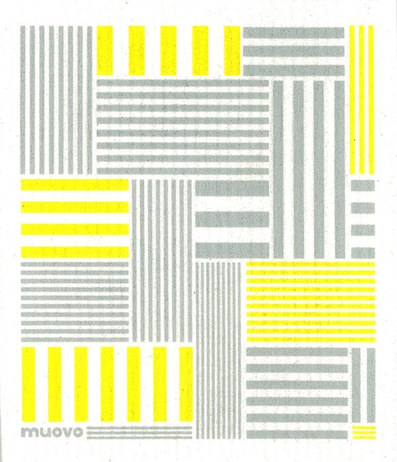 e.spongewipe_muovo_yellow stripe absorbent wipe - อื่นๆ - ผ้าฝ้าย/ผ้าลินิน สีเหลือง
