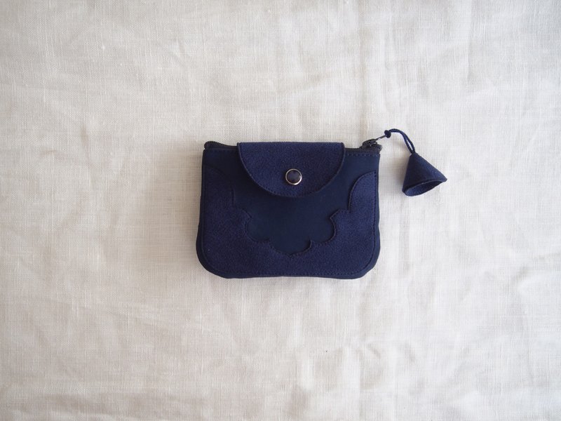 temple coin purse  ( navy  ) - 零錢包/小錢包 - 聚酯纖維 藍色