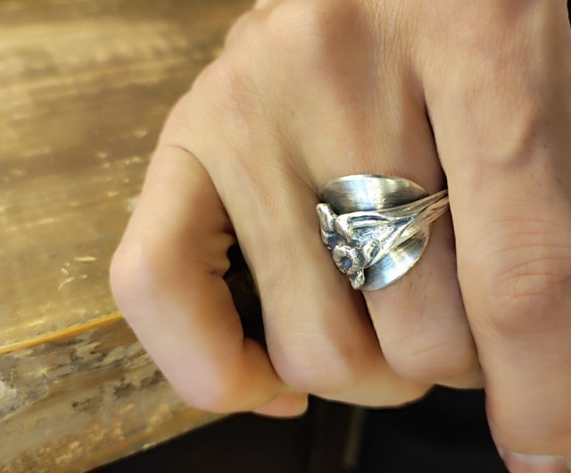 5489#0825 SILVER925スプーン3本(花2輪とリーフ) 0820