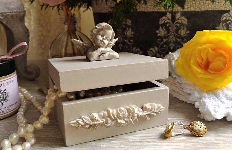 飾品置物收納盒-天使造型 - 居家收納/收納盒/收納用品 - 木頭 銀色