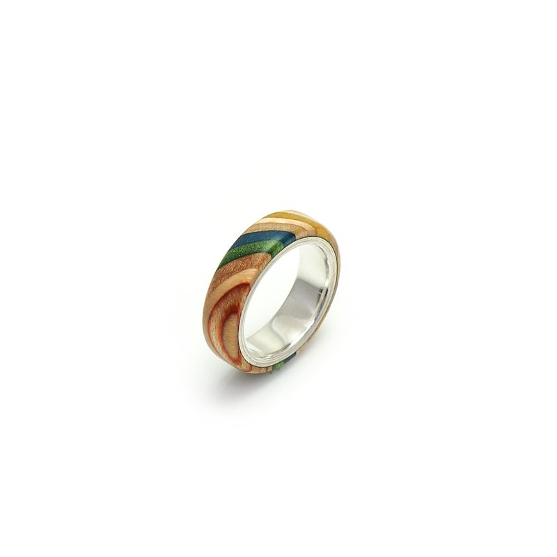 Send wood style ring R0203002 - General Rings - Wood Multicolor