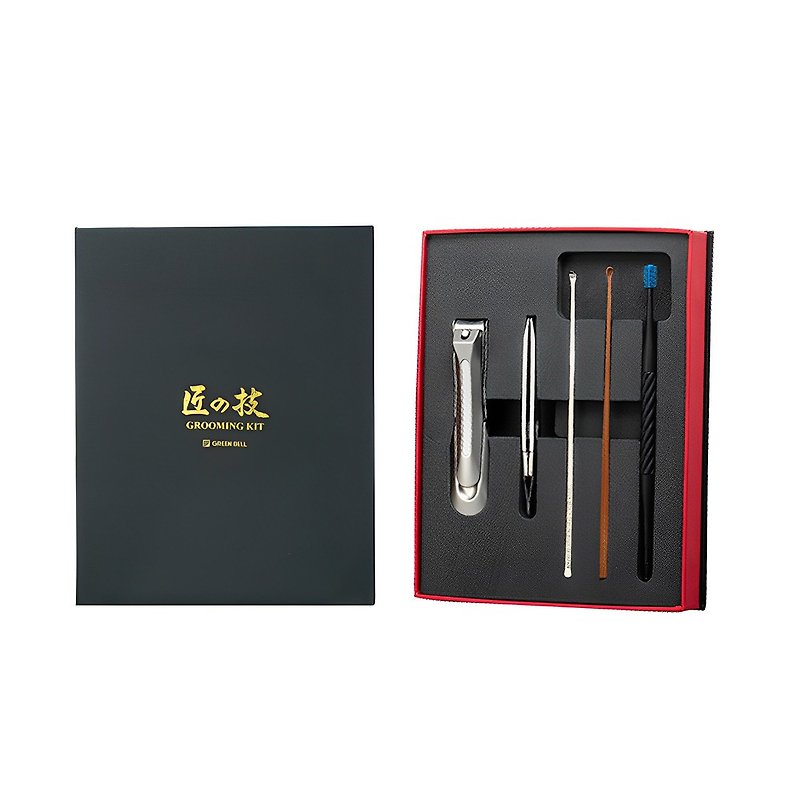 Japanese Green Bell Craftsman's Skill Stainless Steel Ear Pick Nail Clipper Five-piece Gift Box Set (G-3117) - Other - Stainless Steel 