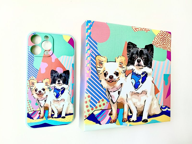 Promotion package set of custom design canvas & phone case / pet - ภาพวาดบุคคล - ไฟเบอร์อื่นๆ หลากหลายสี