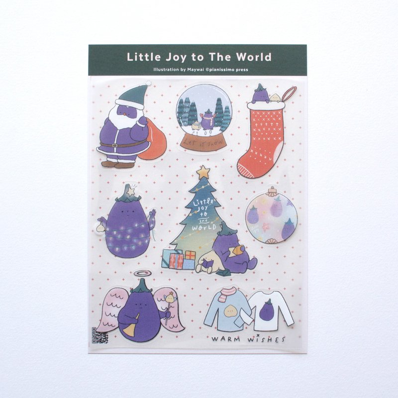 Waterproof Stickers - Little Joy to The World - 貼紙 - 塑膠 紫色