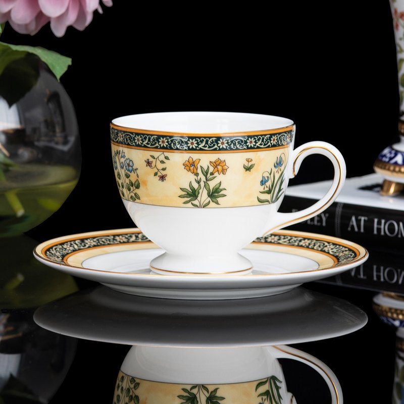 全新英國製Wedgwood  india花卉細緻骨瓷咖啡杯盤 下午茶杯組 - 咖啡杯/馬克杯 - 瓷 
