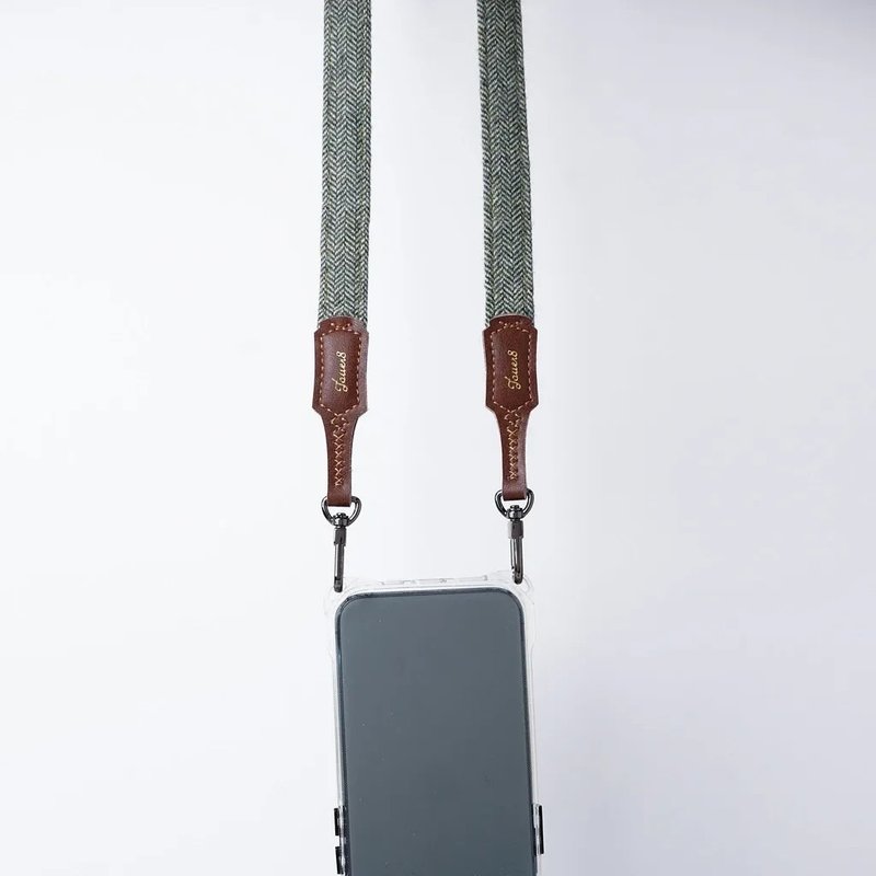雙扣背帶-舒適1.8cm-文藝青年-經典人字紋 - 手機掛繩/背帶 - 其他材質 多色