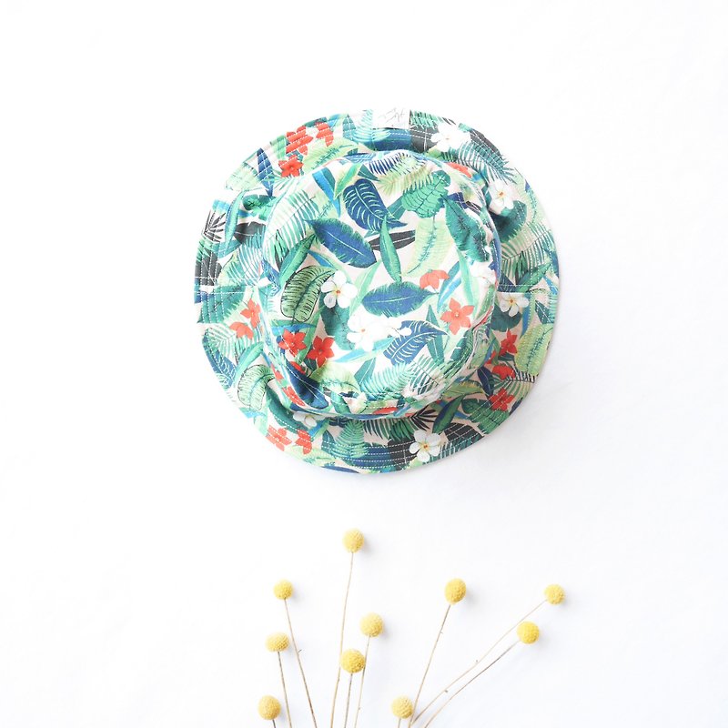 夏日雙面漁夫帽系列 | gogo 夏威夷 - 帽子 - 棉．麻 綠色