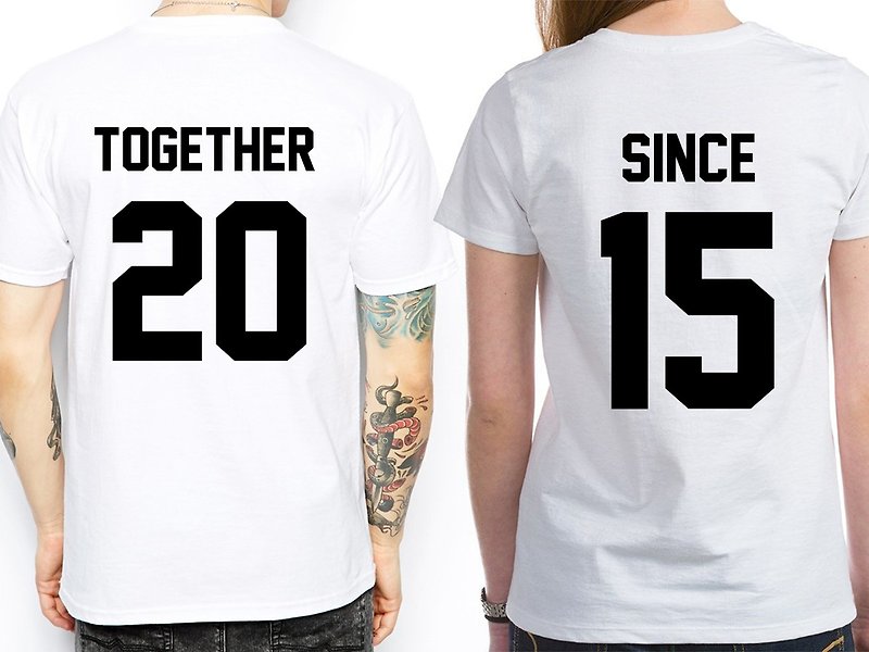 Together Since Couples Shirts Tee for Couple Gift T-Shirt white - เสื้อยืดผู้หญิง - ผ้าฝ้าย/ผ้าลินิน ขาว