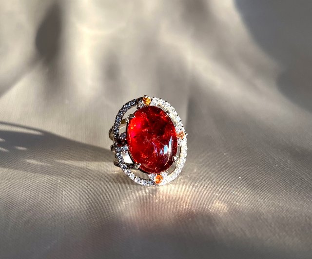 ルベライト（レッドトルマリン） 3.41ct ダイヤモンド イエロー