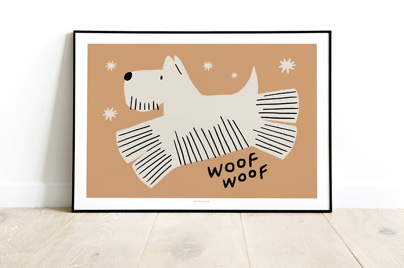 Woof Woof 2 poster (A3/A4) - 掛牆畫/海報 - 紙 咖啡色