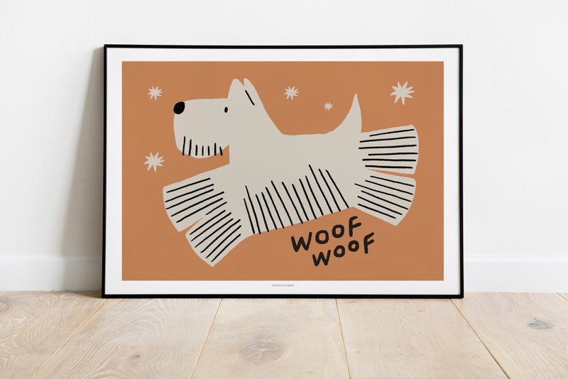 Woof Woof 2 poster (A3/A4) - โปสเตอร์ - กระดาษ สีนำ้ตาล