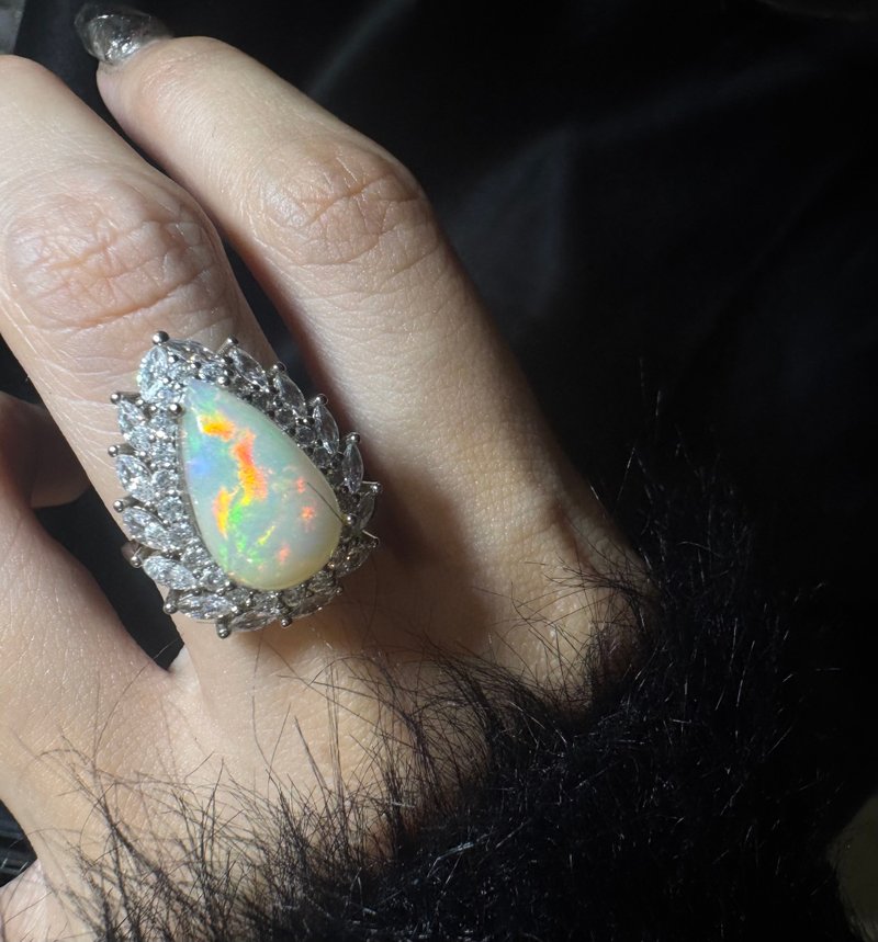 大千世界。 超稀有大歐泊。 歐泊 戒指 s925 Opal silver ring - 戒指 - 寶石 多色