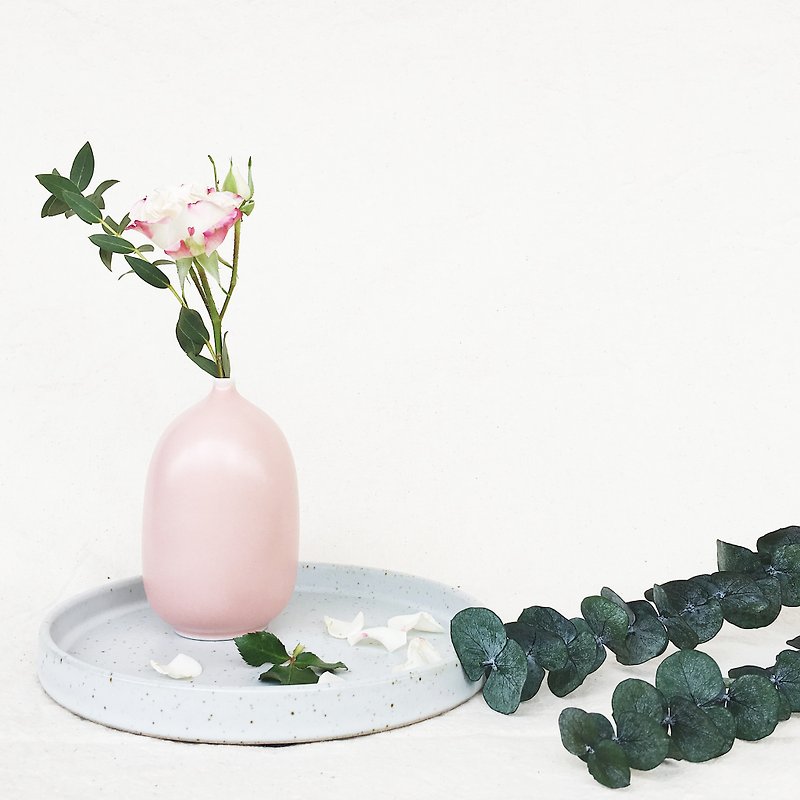 手作陶瓷花器托盤 - 植物/盆栽/盆景 - 瓷 白色