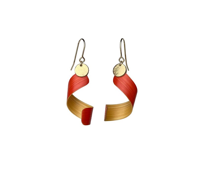 Trace of Nature - Bamboo Earring - Earrings & Clip-ons - Bamboo Red