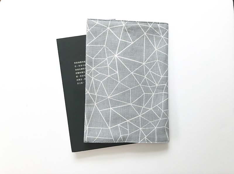 Book Cover  Geometric  Line  Gray - Book Covers - Cotton & Hemp Gray