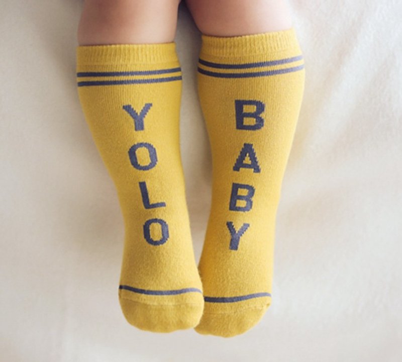Happy Prince Fun English Word Baby Socks Made in Korea - ถุงเท้าเด็ก - ผ้าฝ้าย/ผ้าลินิน หลากหลายสี