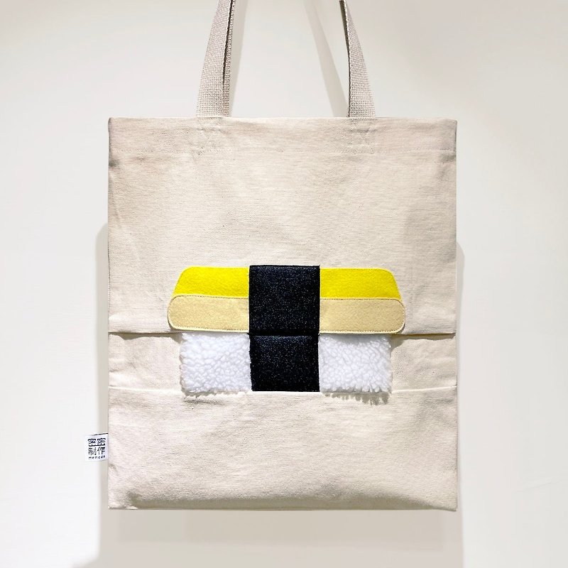 [Pattern is not printing] Tamago Sushi, canvas bag - กระเป๋าแมสเซนเจอร์ - ผ้าฝ้าย/ผ้าลินิน สีเขียว
