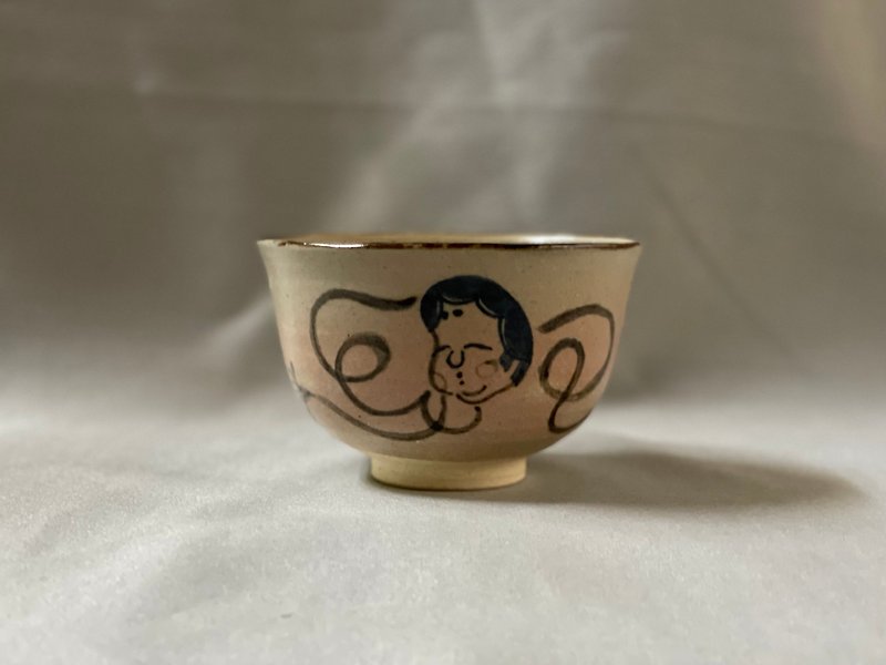 Matcha Tea Bowl Okame - ถ้วยชาม - ดินเผา ขาว