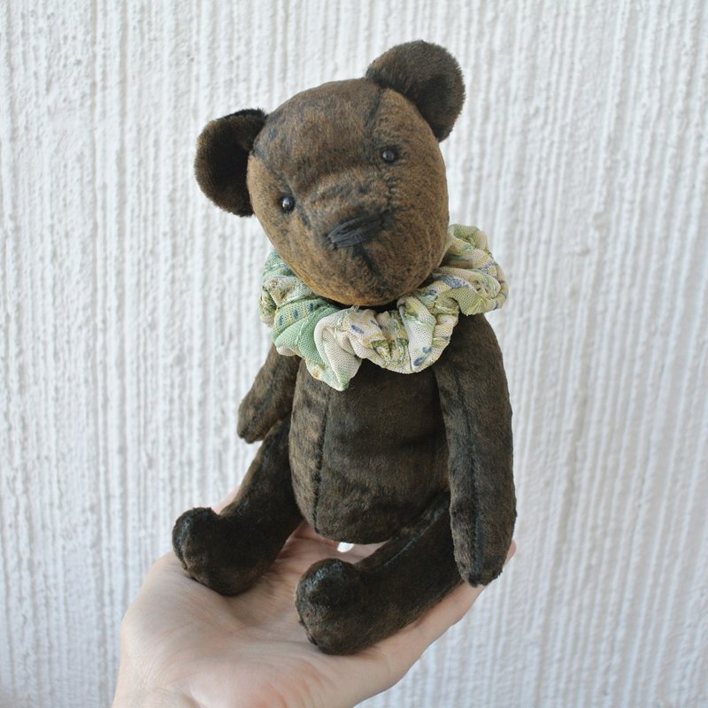 Brown Bear, Artist teddy bear, Antique Vintage plush bear, ooak stuffed toy bear - ตุ๊กตา - ไฟเบอร์อื่นๆ สีนำ้ตาล