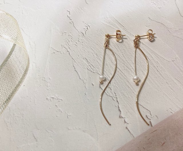High-quality handmade series ~ micro-drop pearl earrings - Shop Lu