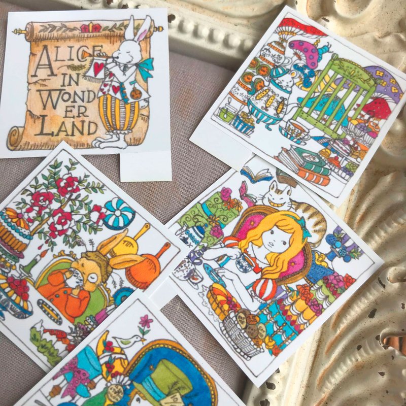 Alice in Wonderland sticker (10 peaces) - Stickers - Paper 