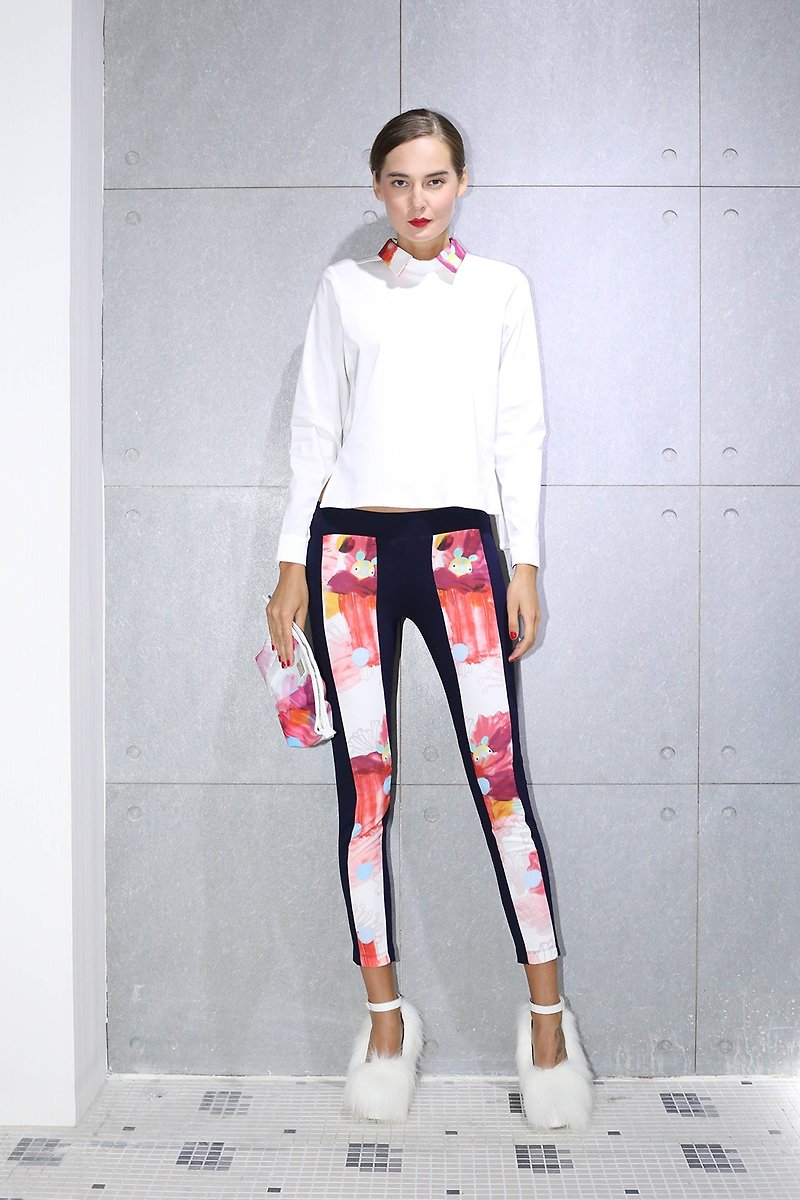 香港設計師品牌 BLIND by JW 老虎印花襯衫 - 女襯衫 - 聚酯纖維 白色
