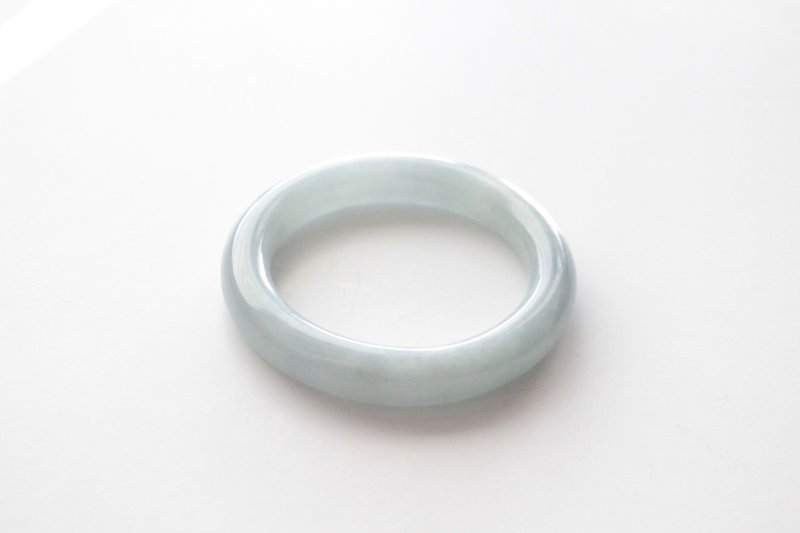 Journal-Blue Citrus Bubble Pure Natural A Jadeite (Burmese Jade) Gouache Blue Donut Round Bone Bracelet - Bracelets - Gemstone 