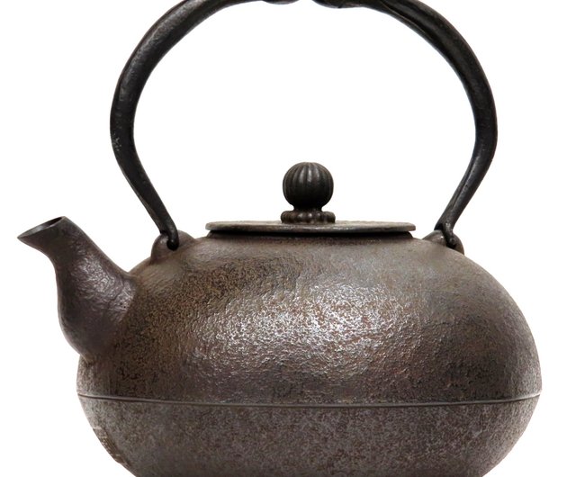 Tetsubin Gen  Elegant Japanese Cast Iron Kettle with Porcelain