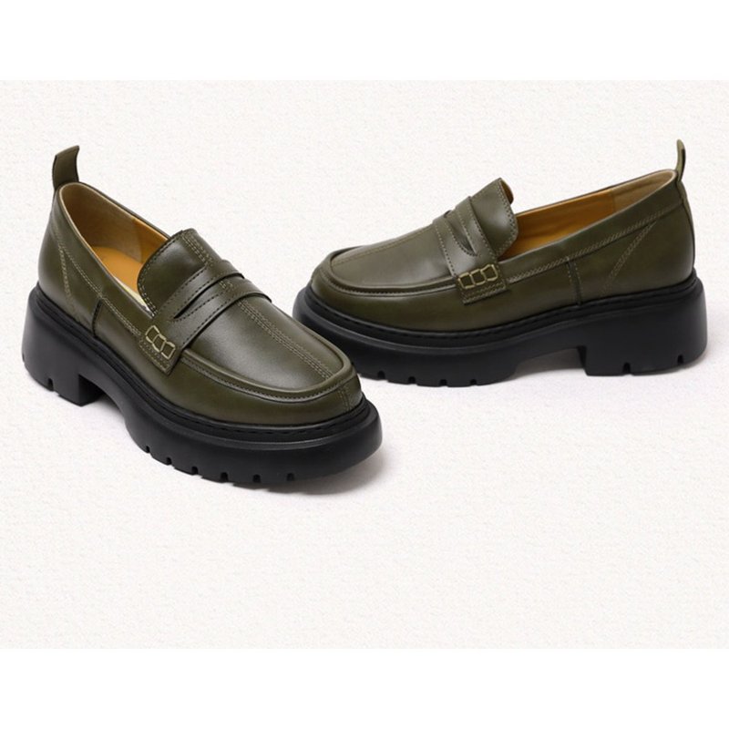 PRE-ORDER韓國品牌 MACMOC Denver 5cm鞋跟樂福鞋 Khaki - 其他 - 其他材質 