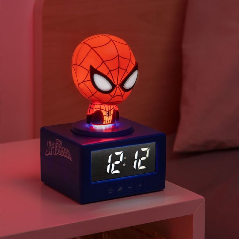 【Pre-order】3-in1 Officially Licensed Spider-Man Figureine Alarm - โคมไฟ - พลาสติก สีแดง