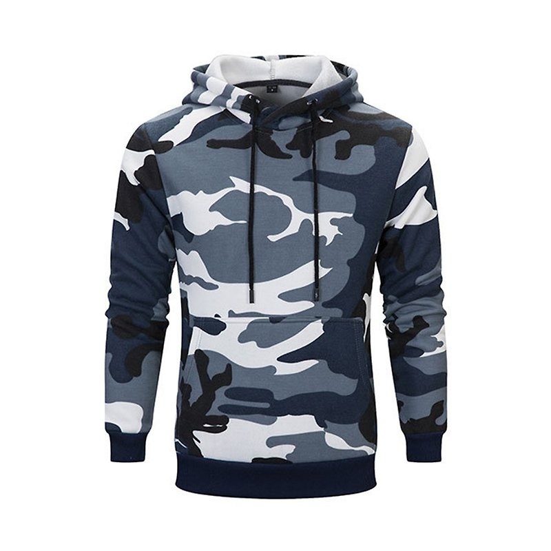 Long-sleeved camouflage hooded T :: khaki :: men and women can wear - Unisex Hoodies & T-Shirts - Cotton & Hemp Blue