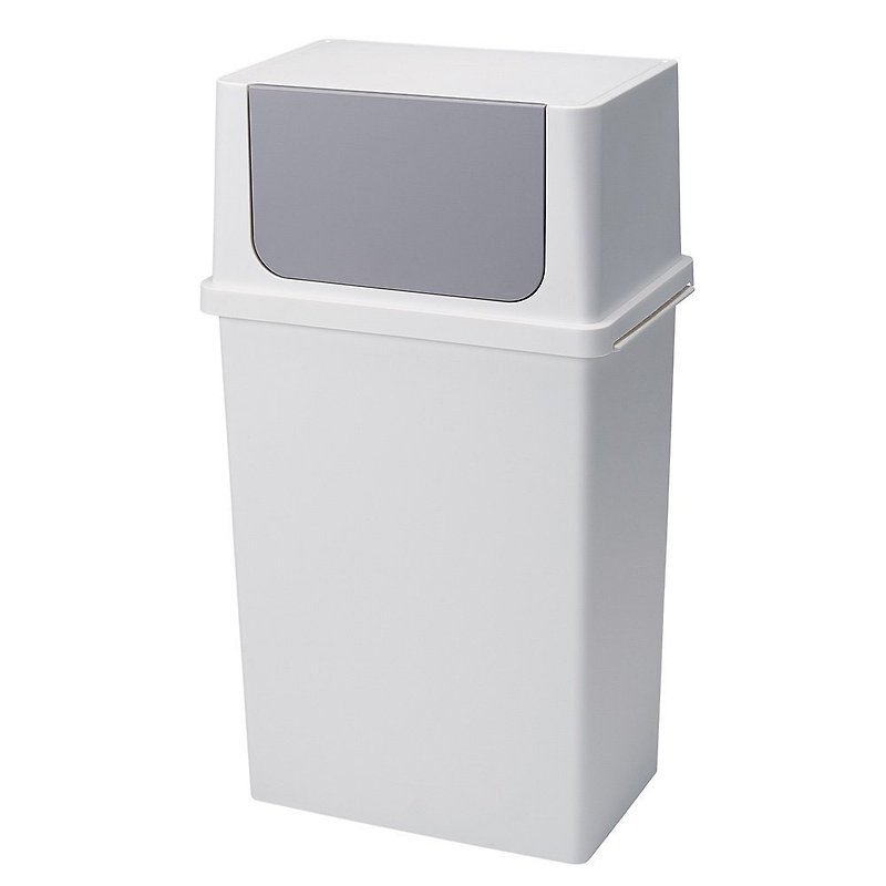 Japan Like-it Seals Wide Front Opening Trash Can 25L-Pure White - Trash Cans - Plastic White