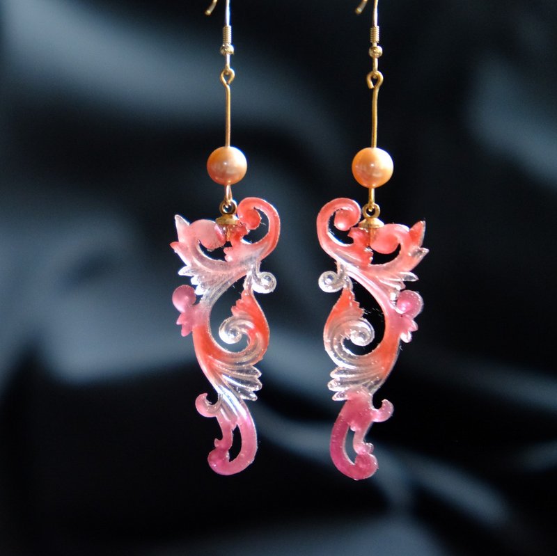 【金色の時間】 Golden Time - Silver Earrings by ETPLANT - 耳環/耳夾/耳骨夾 - 純銀 粉紅色