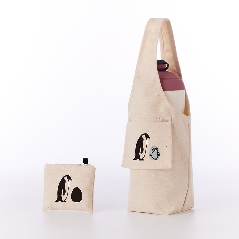 YCCT environmentally friendly beverage bag covered model - Penguin - an environmentally friendly cup bag that can hold cups and bottles - ถุงใส่กระติกนำ้ - ผ้าฝ้าย/ผ้าลินิน หลากหลายสี
