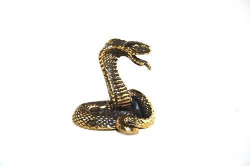ヘビのコブラ-ブロンズのミニチュア像、金属製の置物 - ショップ