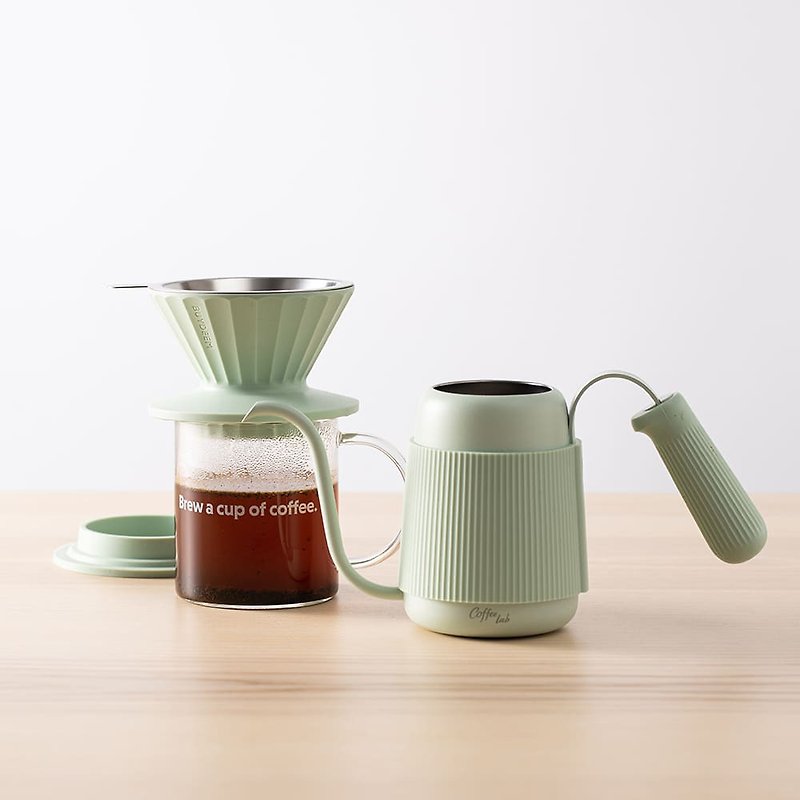 BUYDEEM Portable Coffee Maker (Set of Three) Ink Grey/Light Shirt Green - Coffee Pots & Accessories - Other Materials Green