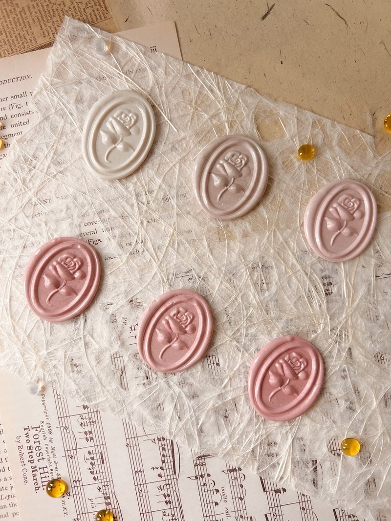 Sticker_Classic Rose Sealing Wax Stamp Sticker - อื่นๆ - ขี้ผึ้ง สึชมพู