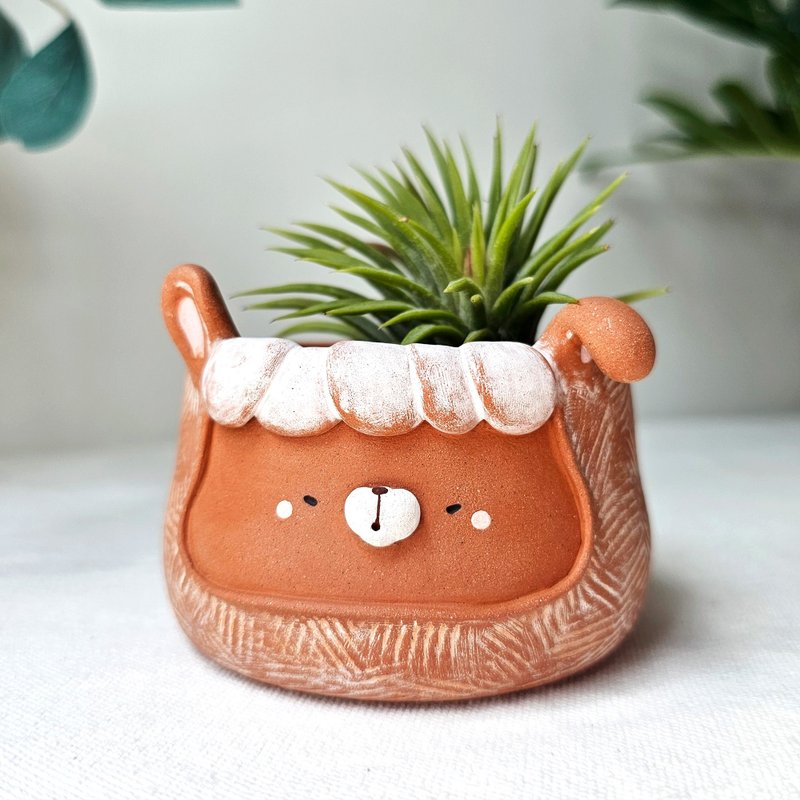 Terracotta bunny plant pot. - 盆栽/植栽 - 陶 