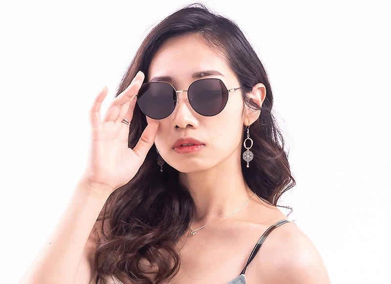Sunglasses Polarized 2is CliveE│Vintage Frame│Black│UV400 - แว่นกันแดด - โลหะ สีดำ