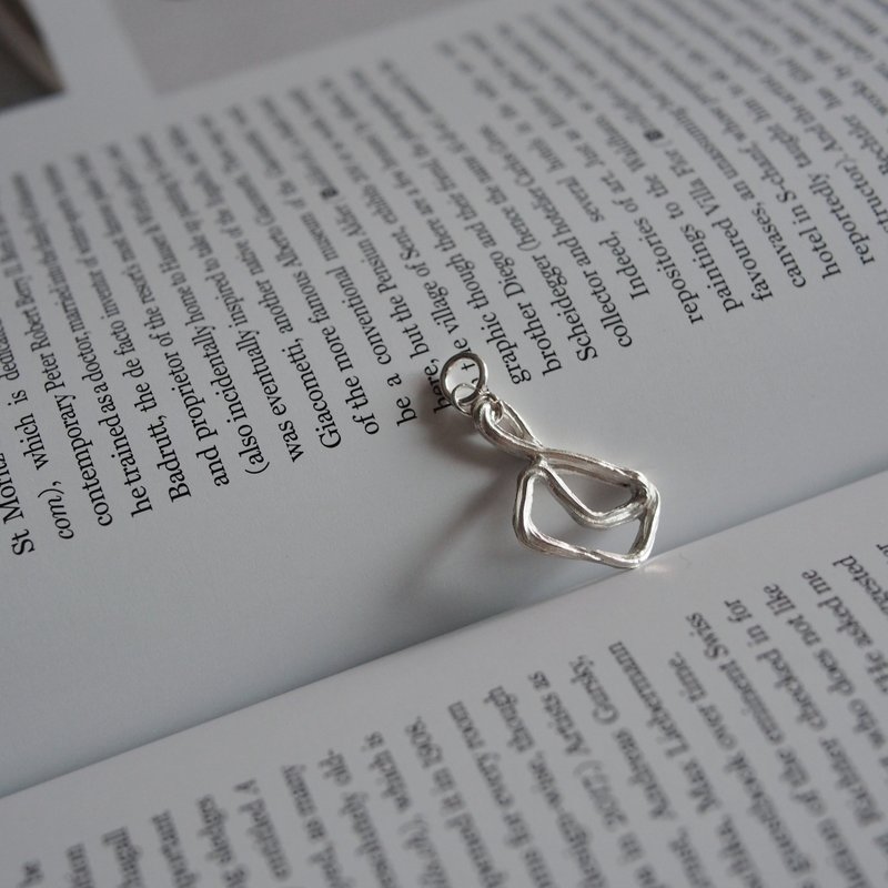 A line to the end [Whose envelope is it] 999 sterling silver/necklace pendant/ Silver clay handmade - Necklaces - Sterling Silver Silver