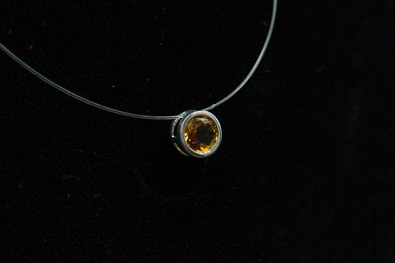 Eyes of the Sun classic K gold citrine necklace (comes with 2 necklaces) - Necklaces - Crystal Yellow