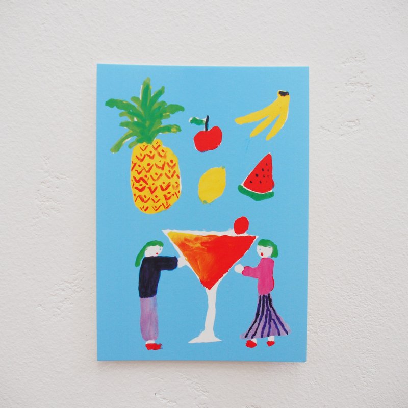 Summer Special Fruit Cocktail | Full Color Postcard Last 4 in stock - การ์ด/โปสการ์ด - กระดาษ สีน้ำเงิน