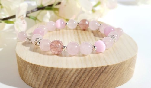 Pink Poppy Hot Pink Strawberry Charm Stretch Beaded Bracelet