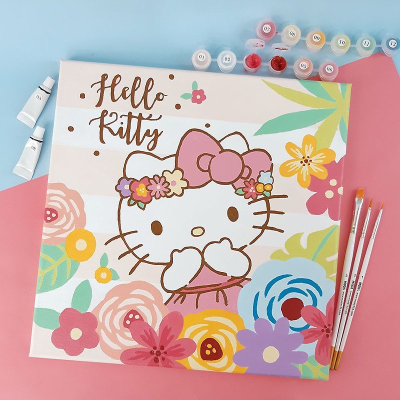 Hello Kitty's last out-of-print fantasy flower party digital oil painting - โปสเตอร์ - วัสดุอื่นๆ หลากหลายสี