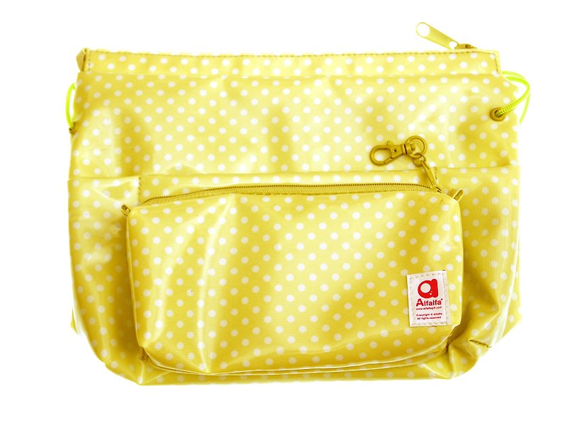 波點雜物收納袋(黃色) - 化妝袋/收納袋 - 塑膠 