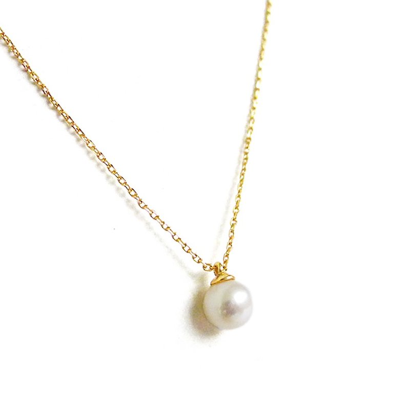 Love x Pearl Freshwater Pearl Birthstone 18K Gold [Brilliant Tenderness. Tenderness] necklace - สร้อยคอ - เครื่องเพชรพลอย ขาว