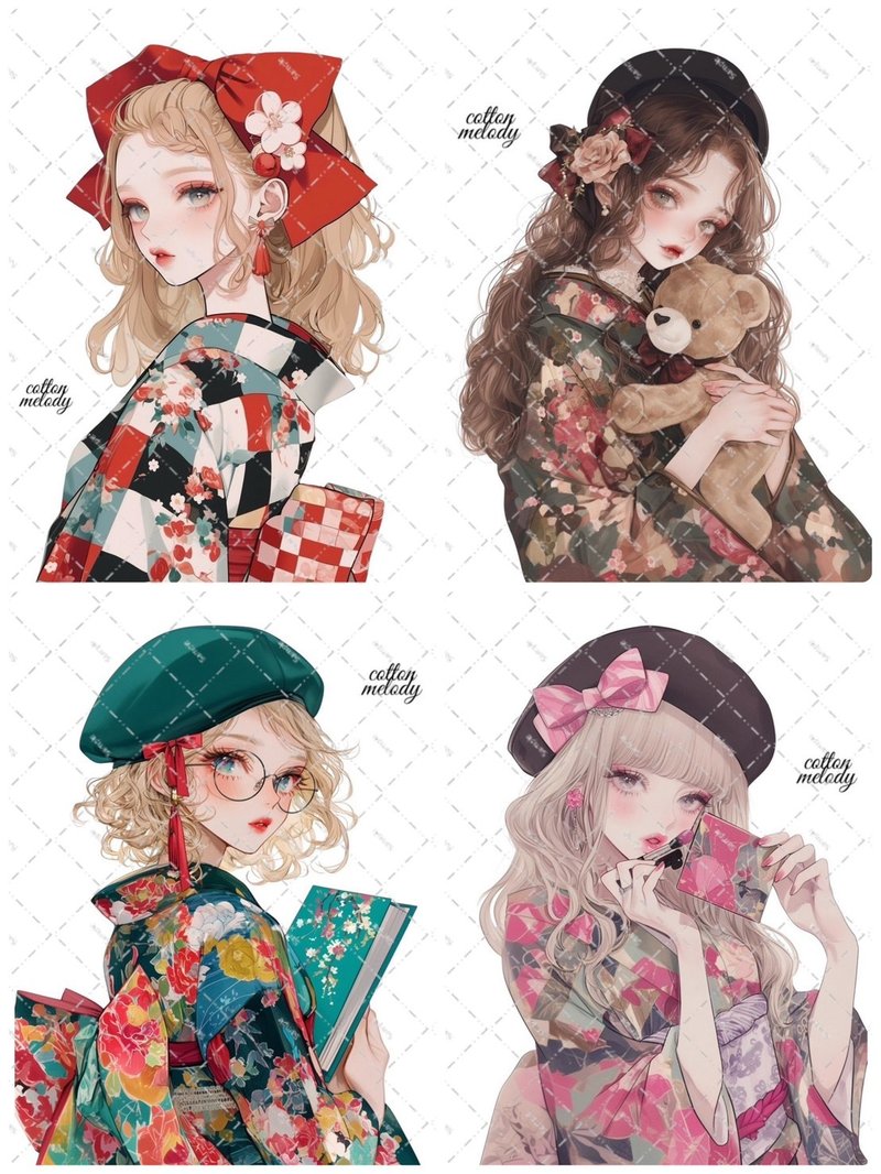 Mischievous Set / compact set / 25 designs 3 sheets each / Character Stickers - Stickers - Paper Multicolor