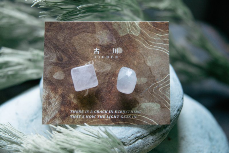 CRACK | 礦物系耳環 |  EARRINGS - 耳環/耳夾/耳骨夾 - 玉石 粉紅色