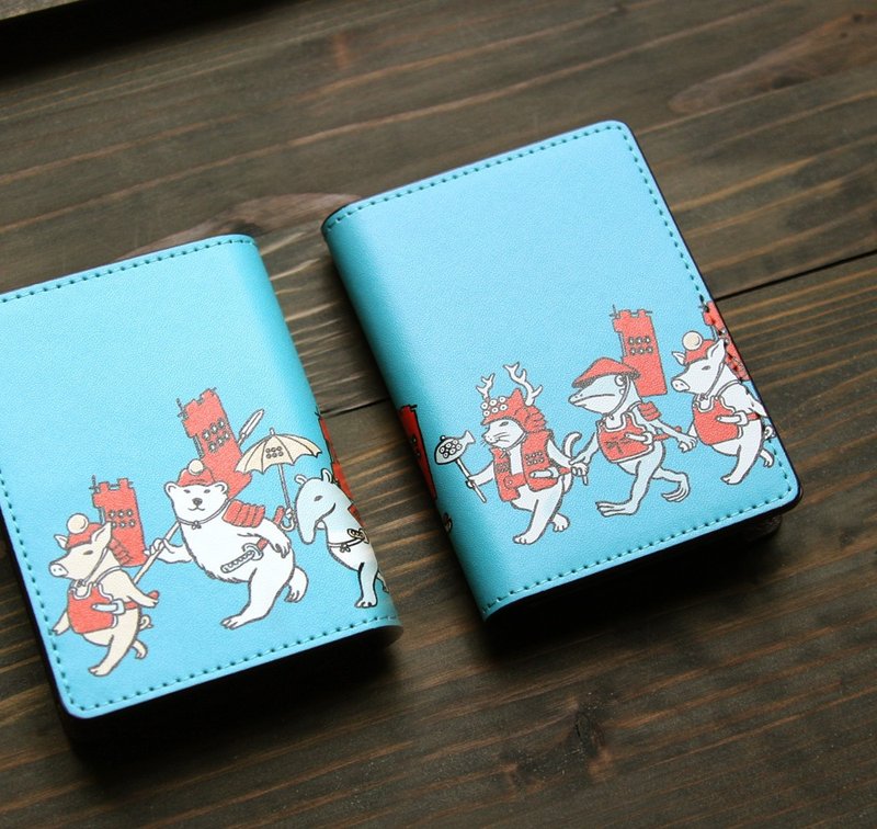 Business card / card case Turquoise where Sanada Corps goes - ที่เก็บนามบัตร - วัสดุอื่นๆ สีน้ำเงิน